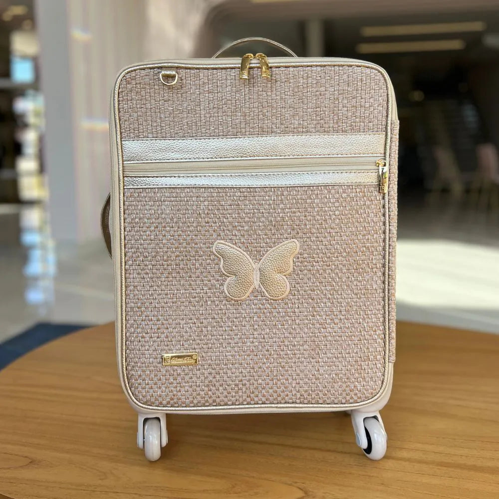 Kit Baby 5 Personalizado - Palha Ouro | Borboleta - Inclui Bolsa Personalizável