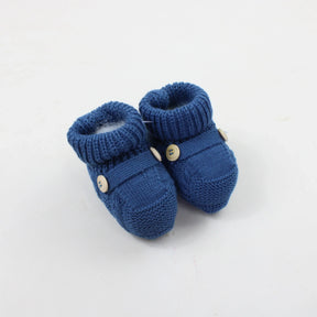 Saída De Maternidade Masculina Bebê Tricô Caio 7 Peças - ACOMPANHA BODY PERSONALIZADO À MÃO                                                                        Azul Jeans