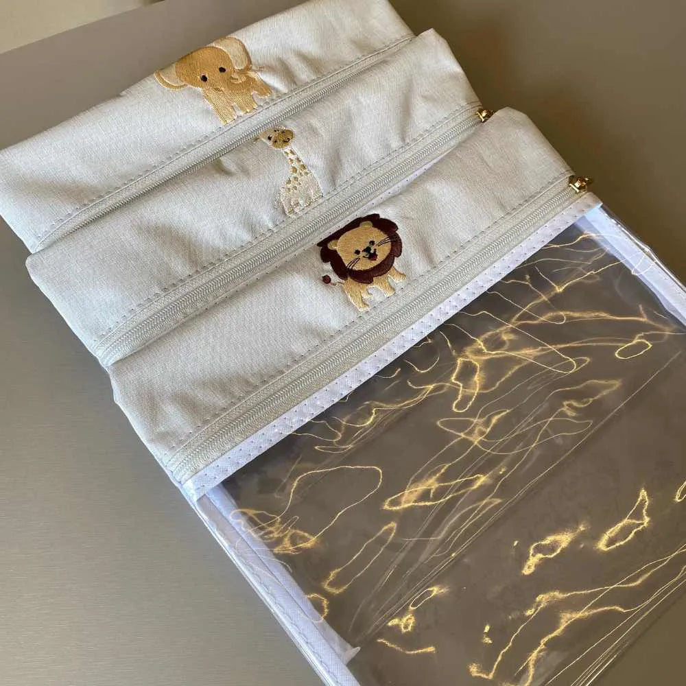 Kit Baby 4 Personalizado - Linho Cru I Caramelo