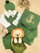 Kit Saída Maternidade Personalizável Verde folha Completa - Personalize Com o Nome do Seu Príncipe