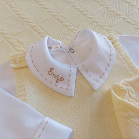 Saída De Maternidade Masculina Bebê Tricô Amarelo