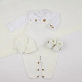 Saída De Maternidade Masculina Bebê Tricô Caio Off White