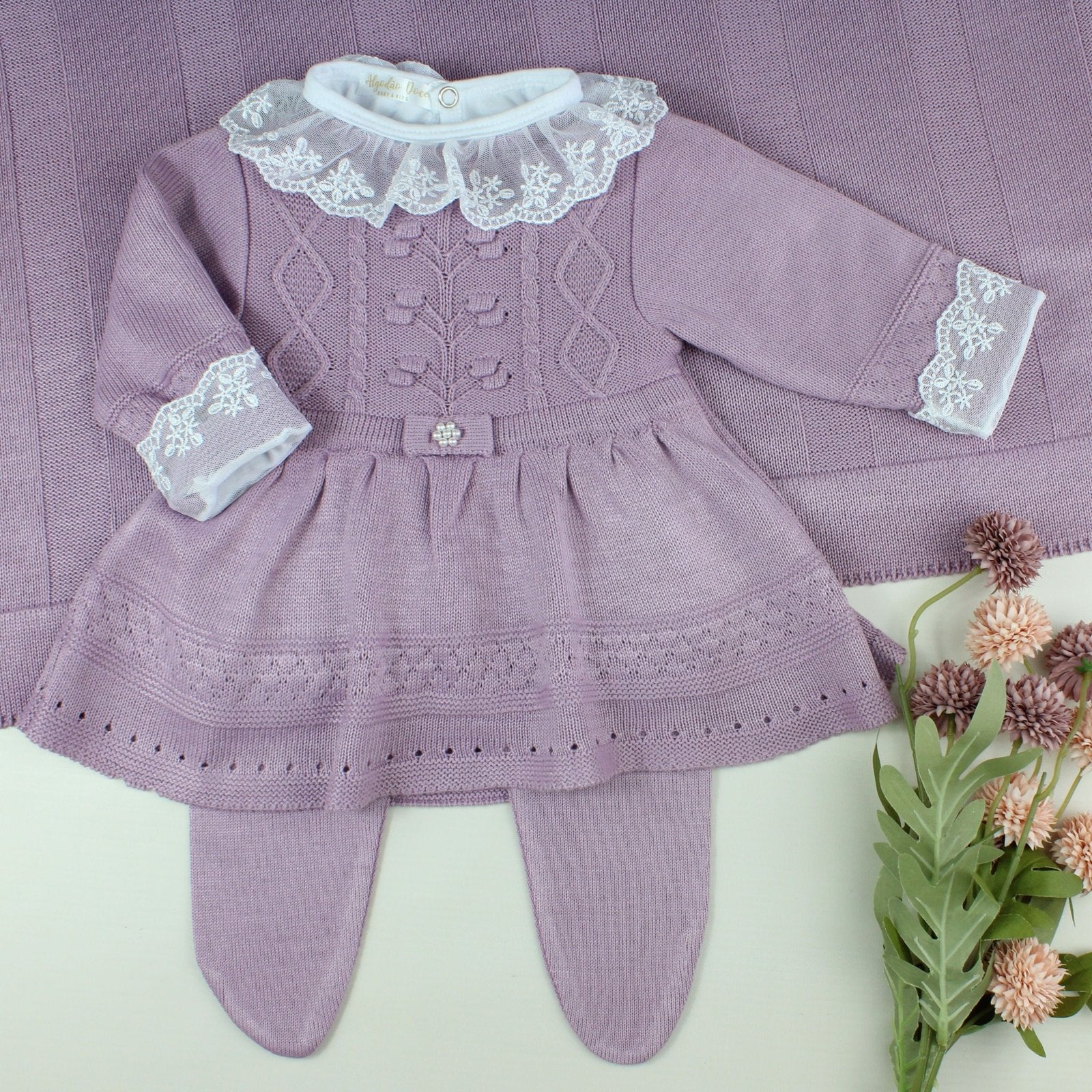 Kit Saída Maternidade Vanessa Body renda - Personalize Com o Nome da Sua Princesa