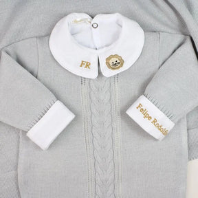 Saída De Maternidade Masculina Bebê Cinza