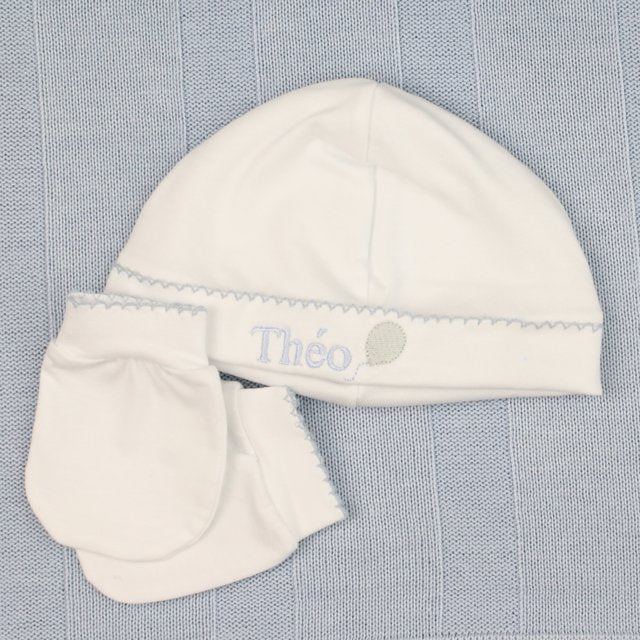 Saída De Maternidade Masculina Bebê Tricô Caio Azul Salina