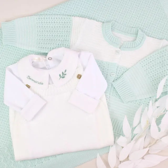 Saída De Maternidade Masculina Bebê Verde Água