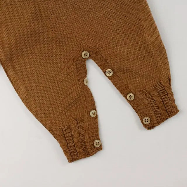 Saída De Maternidade Masculina Tricô Bebê Marrom