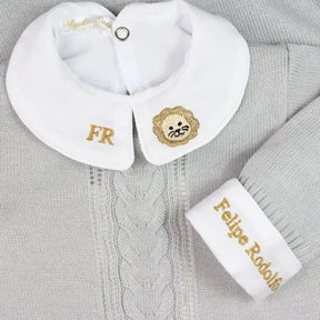 Saída De Maternidade Masculina Bebê Cinza